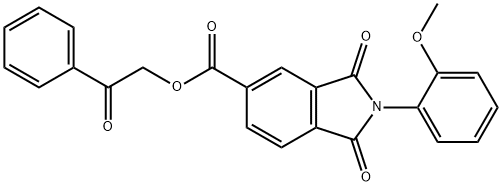 2-oxo-2-phenylethyl 2-(2-methoxyphenyl)-1,3-dioxoisoindoline-5-carboxylate 구조식 이미지