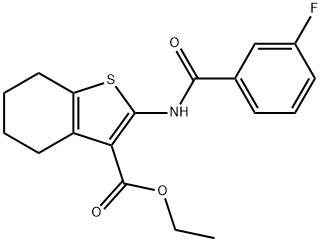 ethyl 2-[(3-fluorobenzoyl)amino]-4,5,6,7-tetrahydro-1-benzothiophene-3-carboxylate Structure