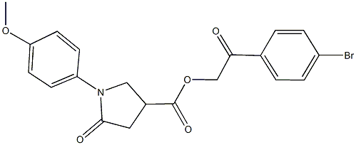 2-(4-bromophenyl)-2-oxoethyl 1-(4-methoxyphenyl)-5-oxo-3-pyrrolidinecarboxylate Structure