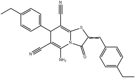 5-amino-2-(4-ethylbenzylidene)-7-(4-ethylphenyl)-3-oxo-2,3-dihydro-7H-[1,3]thiazolo[3,2-a]pyridine-6,8-dicarbonitrile 구조식 이미지