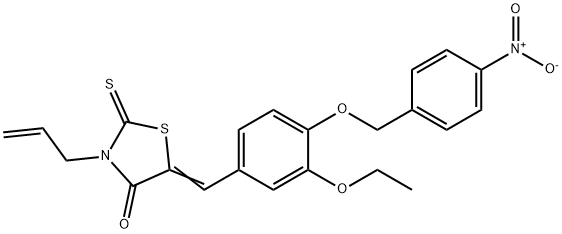 3-allyl-5-[3-ethoxy-4-({4-nitrobenzyl}oxy)benzylidene]-2-thioxo-1,3-thiazolidin-4-one Structure