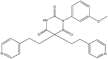 1-(3-methoxyphenyl)-5,5-bis[2-(4-pyridinyl)ethyl]-2,4,6(1H,3H,5H)-pyrimidinetrione Structure