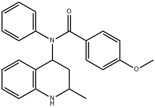 4-methoxy-N-(2-methyl-1,2,3,4-tetrahydro-4-quinolinyl)-N-phenylbenzamide 구조식 이미지