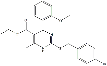 ethyl 2-[(4-bromobenzyl)sulfanyl]-4-(2-methoxyphenyl)-6-methyl-1,4-dihydro-5-pyrimidinecarboxylate 구조식 이미지