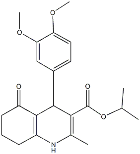 isopropyl 4-(3,4-dimethoxyphenyl)-2-methyl-5-oxo-1,4,5,6,7,8-hexahydro-3-quinolinecarboxylate 구조식 이미지