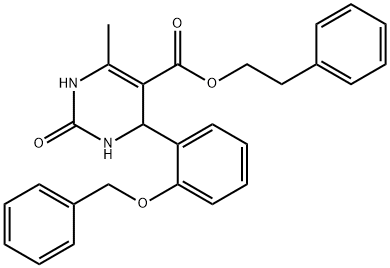 2-phenylethyl 6-methyl-2-oxo-4-{2-[(phenylmethyl)oxy]phenyl}-1,2,3,4-tetrahydropyrimidine-5-carboxylate Structure