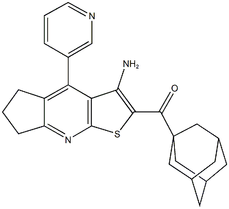 1-adamantyl[3-amino-4-(3-pyridinyl)-6,7-dihydro-5H-cyclopenta[b]thieno[3,2-e]pyridin-2-yl]methanone Structure