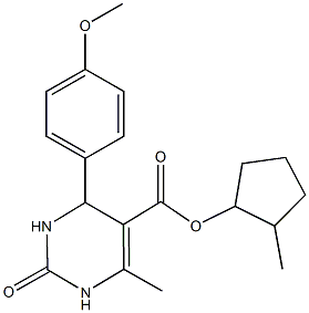 2-methylcyclopentyl 4-(4-methoxyphenyl)-6-methyl-2-oxo-1,2,3,4-tetrahydro-5-pyrimidinecarboxylate Structure