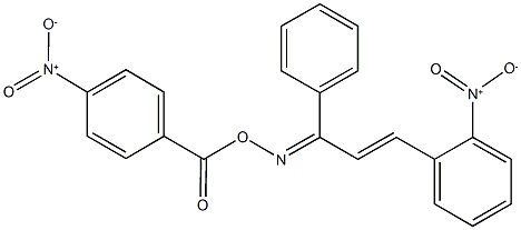 3-{2-nitrophenyl}-1-phenyl-2-propen-1-one O-{4-nitrobenzoyl}oxime 구조식 이미지