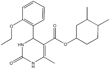 3,4-dimethylcyclohexyl 4-(2-ethoxyphenyl)-6-methyl-2-oxo-1,2,3,4-tetrahydro-5-pyrimidinecarboxylate Structure