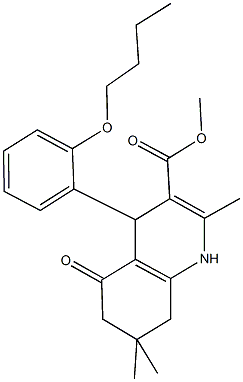 methyl 4-(2-butoxyphenyl)-2,7,7-trimethyl-5-oxo-1,4,5,6,7,8-hexahydro-3-quinolinecarboxylate 구조식 이미지