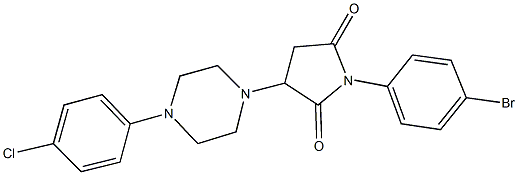 1-(4-bromophenyl)-3-[4-(4-chlorophenyl)-1-piperazinyl]-2,5-pyrrolidinedione 구조식 이미지