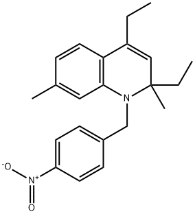 2,4-diethyl-1-{4-nitrobenzyl}-2,7-dimethyl-1,2-dihydroquinoline 구조식 이미지