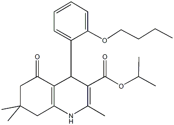 1-methylethyl 4-[2-(butyloxy)phenyl]-2,7,7-trimethyl-5-oxo-1,4,5,6,7,8-hexahydroquinoline-3-carboxylate 구조식 이미지