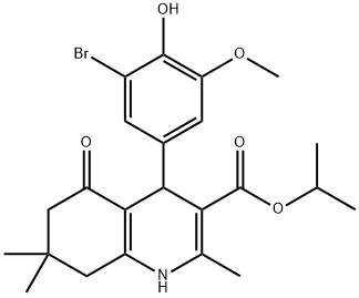 isopropyl 4-(3-bromo-4-hydroxy-5-methoxyphenyl)-2,7,7-trimethyl-5-oxo-1,4,5,6,7,8-hexahydro-3-quinolinecarboxylate 구조식 이미지