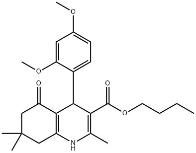 butyl 4-(2,4-dimethoxyphenyl)-2,7,7-trimethyl-5-oxo-1,4,5,6,7,8-hexahydro-3-quinolinecarboxylate Structure