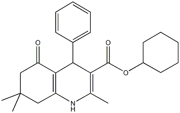 cyclohexyl 2,7,7-trimethyl-5-oxo-4-phenyl-1,4,5,6,7,8-hexahydroquinoline-3-carboxylate Structure