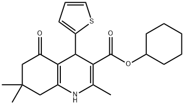 cyclohexyl 2,7,7-trimethyl-5-oxo-4-(2-thienyl)-1,4,5,6,7,8-hexahydro-3-quinolinecarboxylate 구조식 이미지