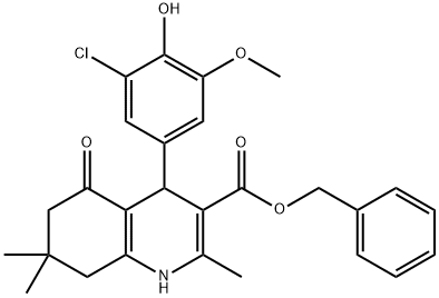 benzyl 4-(3-chloro-4-hydroxy-5-methoxyphenyl)-2,7,7-trimethyl-5-oxo-1,4,5,6,7,8-hexahydro-3-quinolinecarboxylate 구조식 이미지