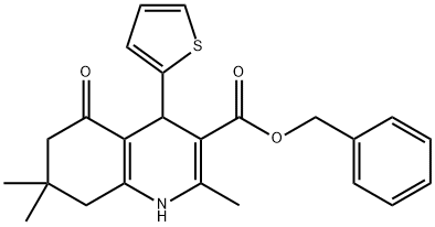 benzyl 2,7,7-trimethyl-5-oxo-4-(2-thienyl)-1,4,5,6,7,8-hexahydro-3-quinolinecarboxylate Structure