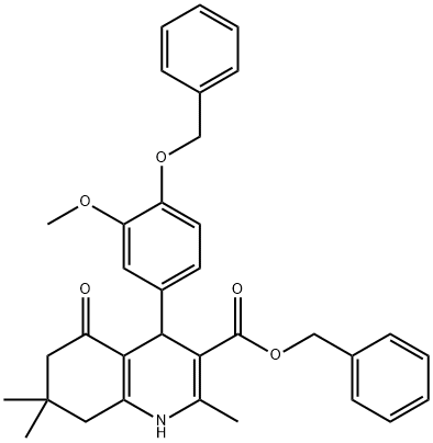 benzyl 4-[4-(benzyloxy)-3-methoxyphenyl]-2,7,7-trimethyl-5-oxo-1,4,5,6,7,8-hexahydro-3-quinolinecarboxylate Structure