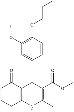 methyl 2-methyl-4-[3-(methyloxy)-4-(propyloxy)phenyl]-5-oxo-1,4,5,6,7,8-hexahydroquinoline-3-carboxylate Structure