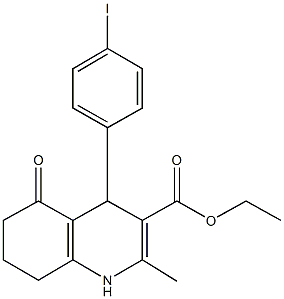 ethyl 4-(4-iodophenyl)-2-methyl-5-oxo-1,4,5,6,7,8-hexahydroquinoline-3-carboxylate Structure
