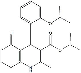 1-methylethyl 2-methyl-4-{2-[(1-methylethyl)oxy]phenyl}-5-oxo-1,4,5,6,7,8-hexahydroquinoline-3-carboxylate Structure