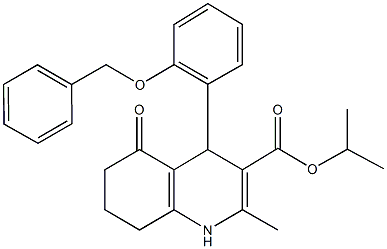 isopropyl 4-[2-(benzyloxy)phenyl]-2-methyl-5-oxo-1,4,5,6,7,8-hexahydro-3-quinolinecarboxylate 구조식 이미지