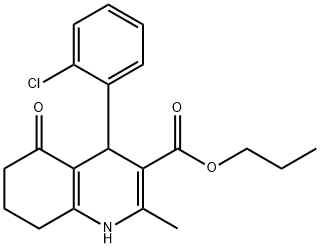 propyl 4-(2-chlorophenyl)-2-methyl-5-oxo-1,4,5,6,7,8-hexahydro-3-quinolinecarboxylate Structure