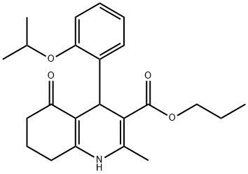 propyl 2-methyl-4-{2-[(1-methylethyl)oxy]phenyl}-5-oxo-1,4,5,6,7,8-hexahydroquinoline-3-carboxylate 구조식 이미지