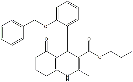 propyl 4-[2-(benzyloxy)phenyl]-2-methyl-5-oxo-1,4,5,6,7,8-hexahydro-3-quinolinecarboxylate Structure