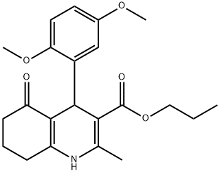 propyl 4-(2,5-dimethoxyphenyl)-2-methyl-5-oxo-1,4,5,6,7,8-hexahydro-3-quinolinecarboxylate Structure