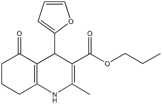 propyl 4-(2-furyl)-2-methyl-5-oxo-1,4,5,6,7,8-hexahydro-3-quinolinecarboxylate 구조식 이미지