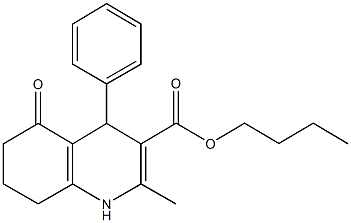 butyl 2-methyl-5-oxo-4-phenyl-1,4,5,6,7,8-hexahydroquinoline-3-carboxylate 구조식 이미지