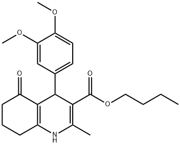 butyl 4-[3,4-bis(methyloxy)phenyl]-2-methyl-5-oxo-1,4,5,6,7,8-hexahydroquinoline-3-carboxylate Structure