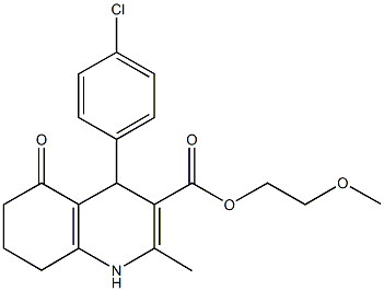 2-methoxyethyl 4-(4-chlorophenyl)-2-methyl-5-oxo-1,4,5,6,7,8-hexahydroquinoline-3-carboxylate Structure