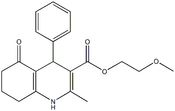 2-methoxyethyl 2-methyl-5-oxo-4-phenyl-1,4,5,6,7,8-hexahydroquinoline-3-carboxylate 구조식 이미지