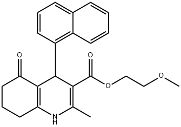 2-methoxyethyl 2-methyl-4-(1-naphthyl)-5-oxo-1,4,5,6,7,8-hexahydroquinoline-3-carboxylate 구조식 이미지