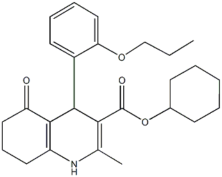 cyclohexyl 2-methyl-5-oxo-4-(2-propoxyphenyl)-1,4,5,6,7,8-hexahydro-3-quinolinecarboxylate 구조식 이미지