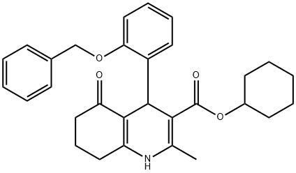 cyclohexyl 4-[2-(benzyloxy)phenyl]-2-methyl-5-oxo-1,4,5,6,7,8-hexahydroquinoline-3-carboxylate 구조식 이미지