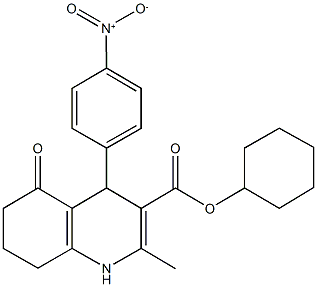 cyclohexyl 4-{4-nitrophenyl}-2-methyl-5-oxo-1,4,5,6,7,8-hexahydroquinoline-3-carboxylate Structure