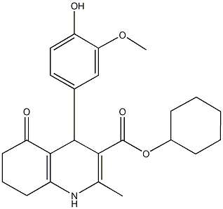 cyclohexyl 4-[4-hydroxy-3-(methyloxy)phenyl]-2-methyl-5-oxo-1,4,5,6,7,8-hexahydroquinoline-3-carboxylate 구조식 이미지