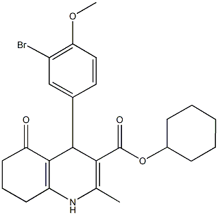cyclohexyl 4-[3-bromo-4-(methyloxy)phenyl]-2-methyl-5-oxo-1,4,5,6,7,8-hexahydroquinoline-3-carboxylate 구조식 이미지