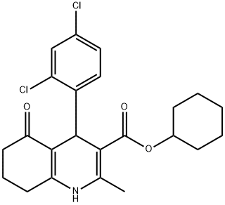 cyclohexyl 4-(2,4-dichlorophenyl)-2-methyl-5-oxo-1,4,5,6,7,8-hexahydroquinoline-3-carboxylate 구조식 이미지