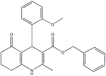 benzyl 4-(2-methoxyphenyl)-2-methyl-5-oxo-1,4,5,6,7,8-hexahydro-3-quinolinecarboxylate Structure