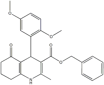 benzyl 4-(2,5-dimethoxyphenyl)-2-methyl-5-oxo-1,4,5,6,7,8-hexahydro-3-quinolinecarboxylate 구조식 이미지