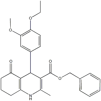 benzyl 4-(4-ethoxy-3-methoxyphenyl)-2-methyl-5-oxo-1,4,5,6,7,8-hexahydro-3-quinolinecarboxylate 구조식 이미지