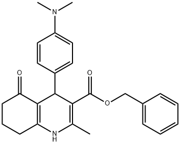 benzyl 4-[4-(dimethylamino)phenyl]-2-methyl-5-oxo-1,4,5,6,7,8-hexahydro-3-quinolinecarboxylate Structure