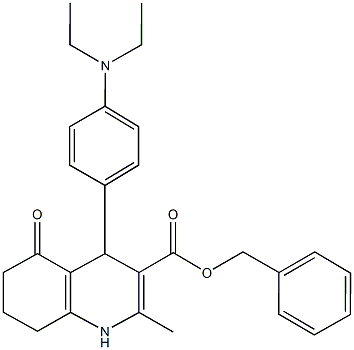 benzyl 4-[4-(diethylamino)phenyl]-2-methyl-5-oxo-1,4,5,6,7,8-hexahydro-3-quinolinecarboxylate 구조식 이미지